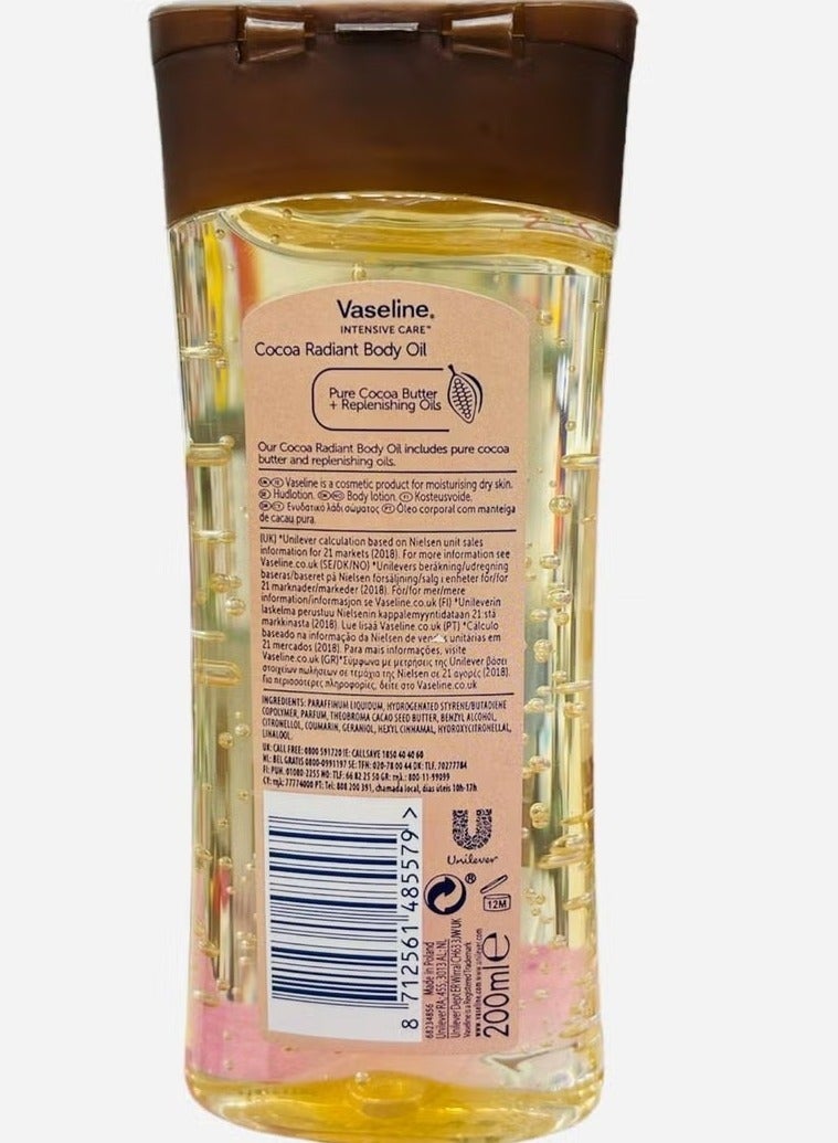 فازلين زيت الجسم المشع للعناية المركزة بالكاكاو 200 مل - Image 2